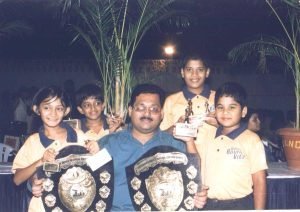 Four champions in Bournvita 2002 with coach Dhanesh